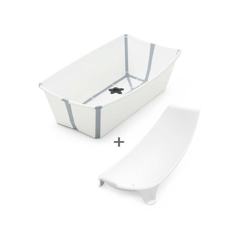 Stokke® Flexi Bath® 摺疊式浴盤連初生嬰兒浴架套裝 白色 (禮盒裝)【立即預訂! 1個月後出貨】