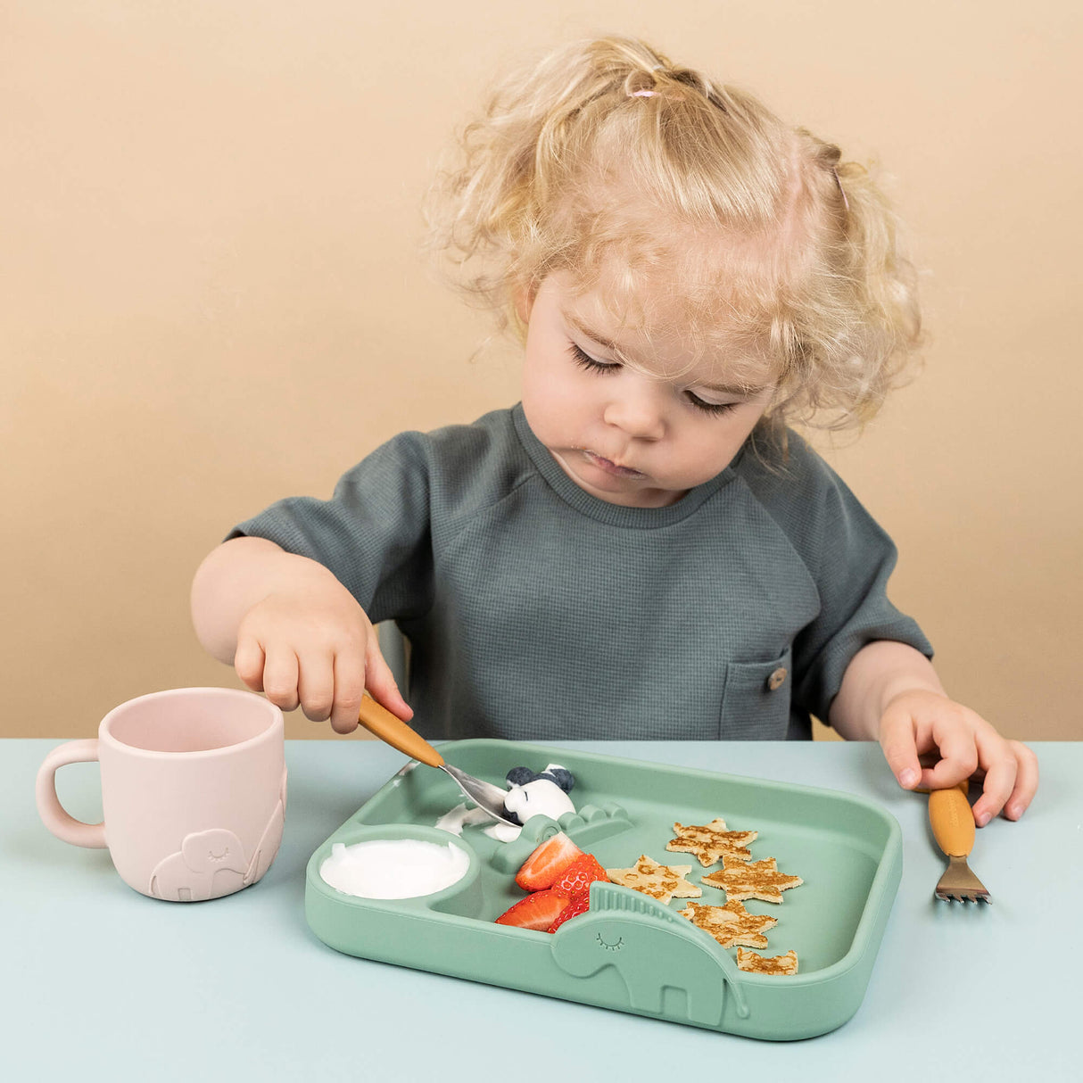 Done by Deer - 小動物餐具三件套(芥末黄)