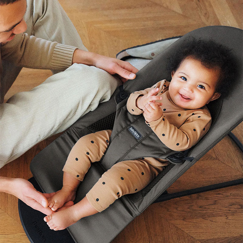 Babybjorn - 柔軟網狀透氣嬰兒搖椅黑色框架(深灰色 )