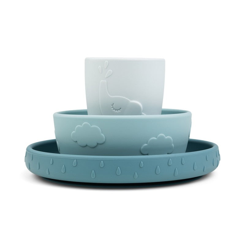 Done by Deer - Stick&Stay 餐具套裝 Deer friends 藍色