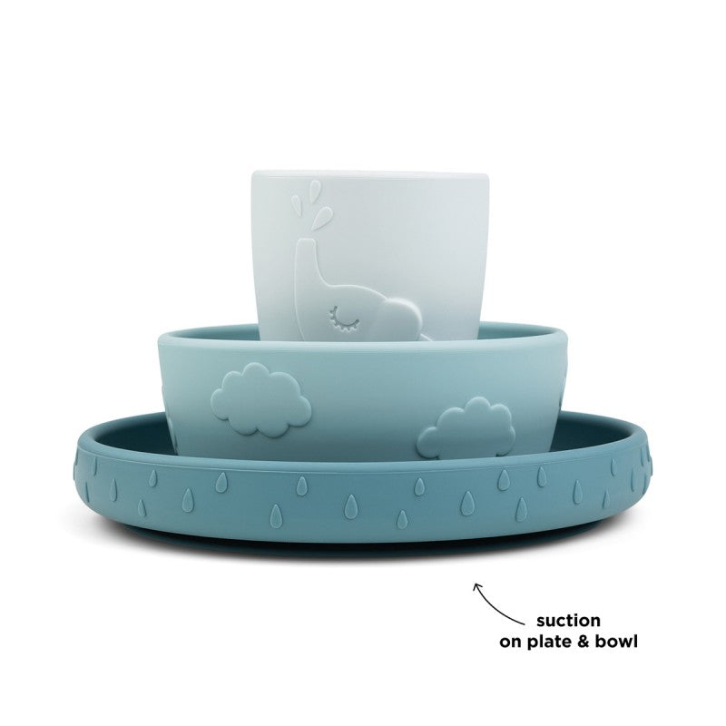 Done by Deer - Stick&Stay 餐具套裝 Deer friends 藍色