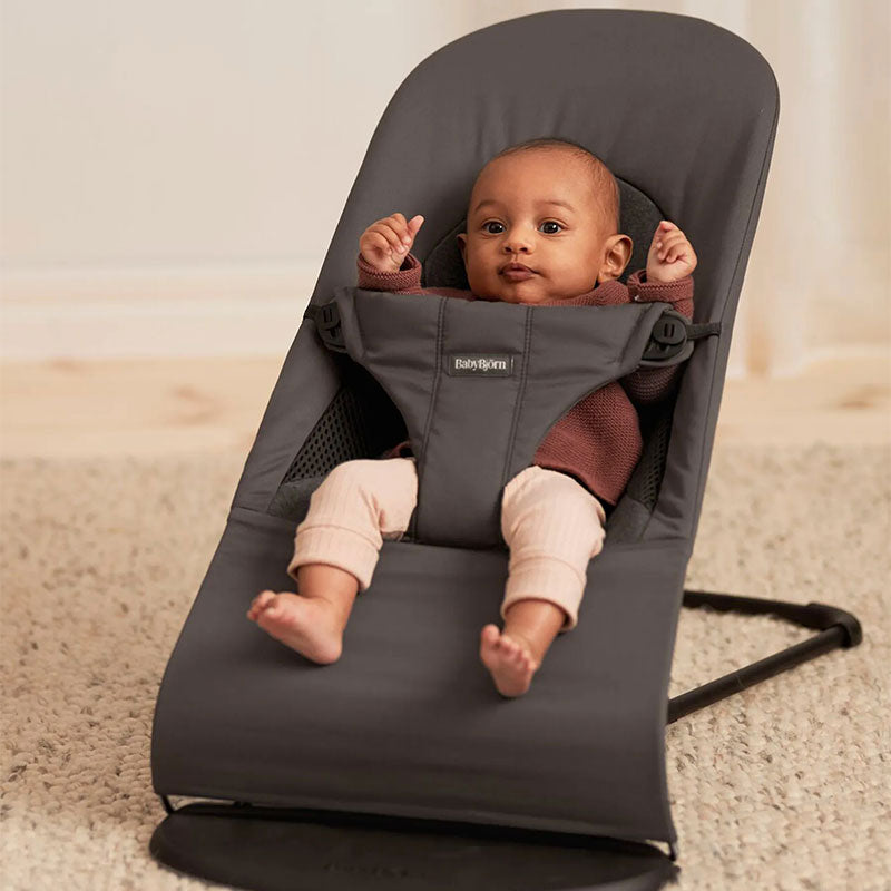 Babybjorn - 柔軟網狀透氣嬰兒搖椅黑色框架(深灰色 )