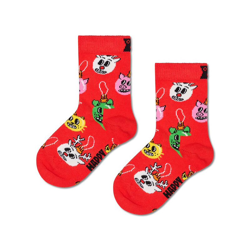 Happy Socks - Kids Christmas Decoration Sock Red