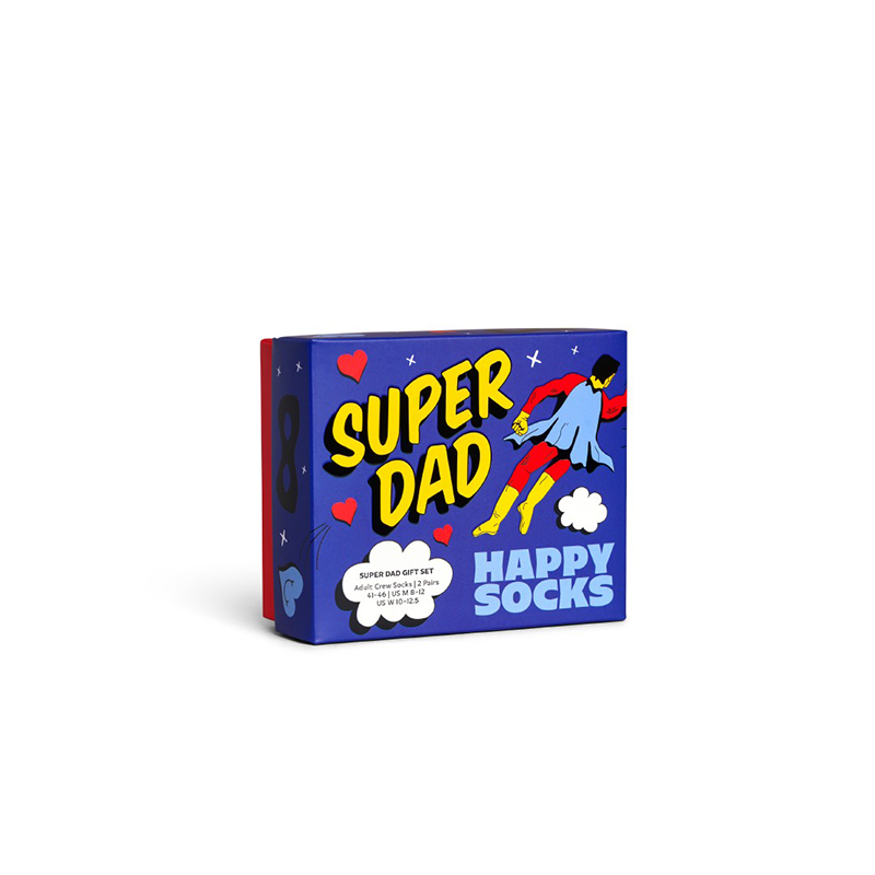 Happy Socks - 成人襪 2件組 禮盒 超級老爸