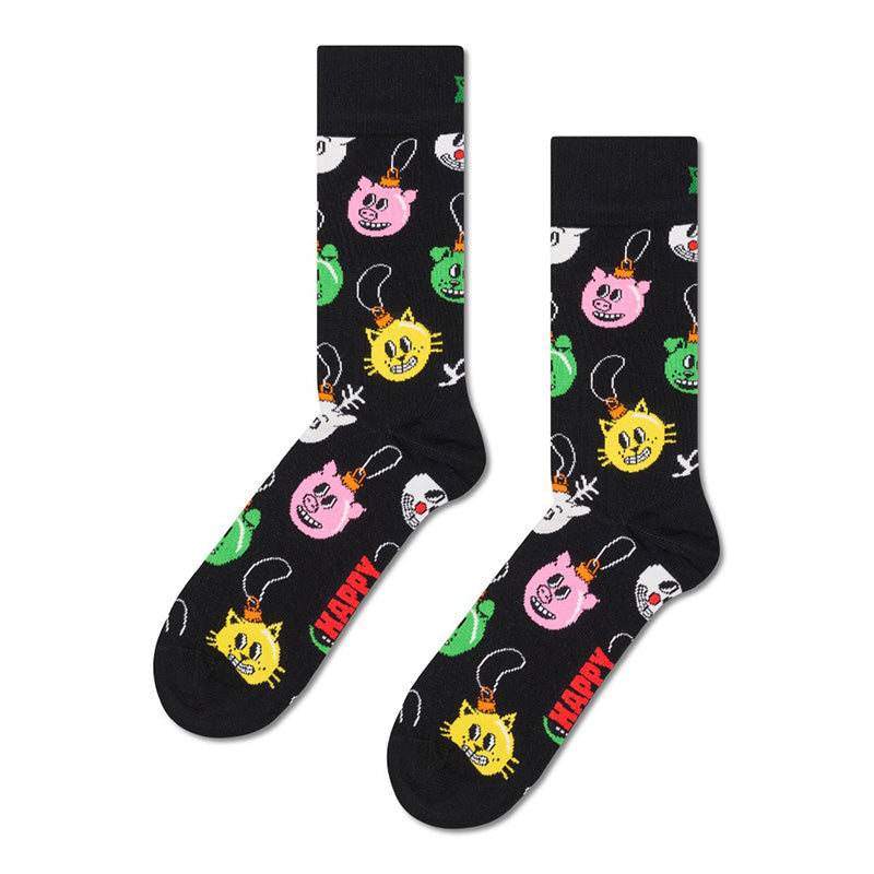 Happy Socks - Adult Christmas Decoration Sock Black