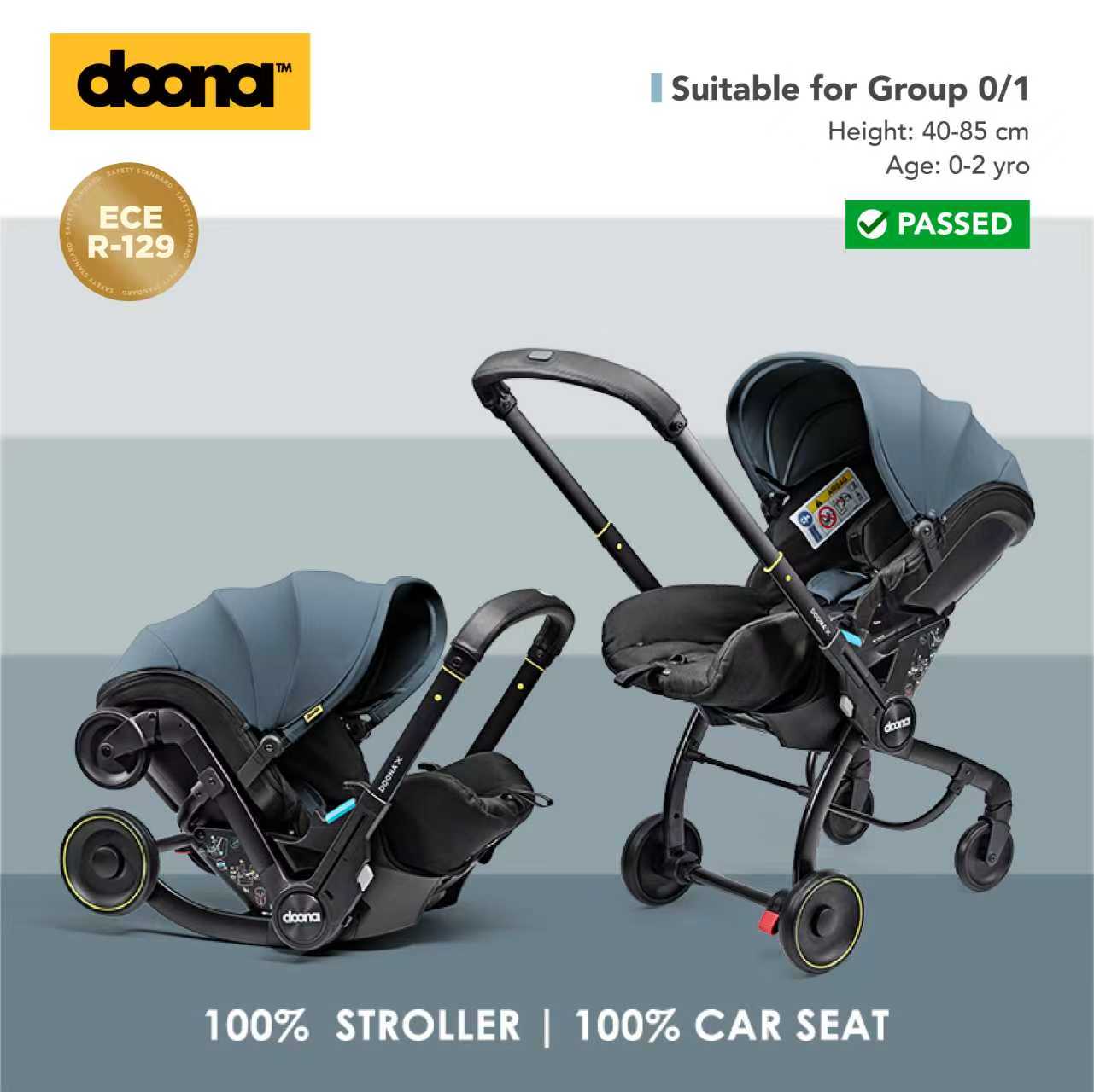 Doona X - Car Seat & Stroller (Ocean Blue)