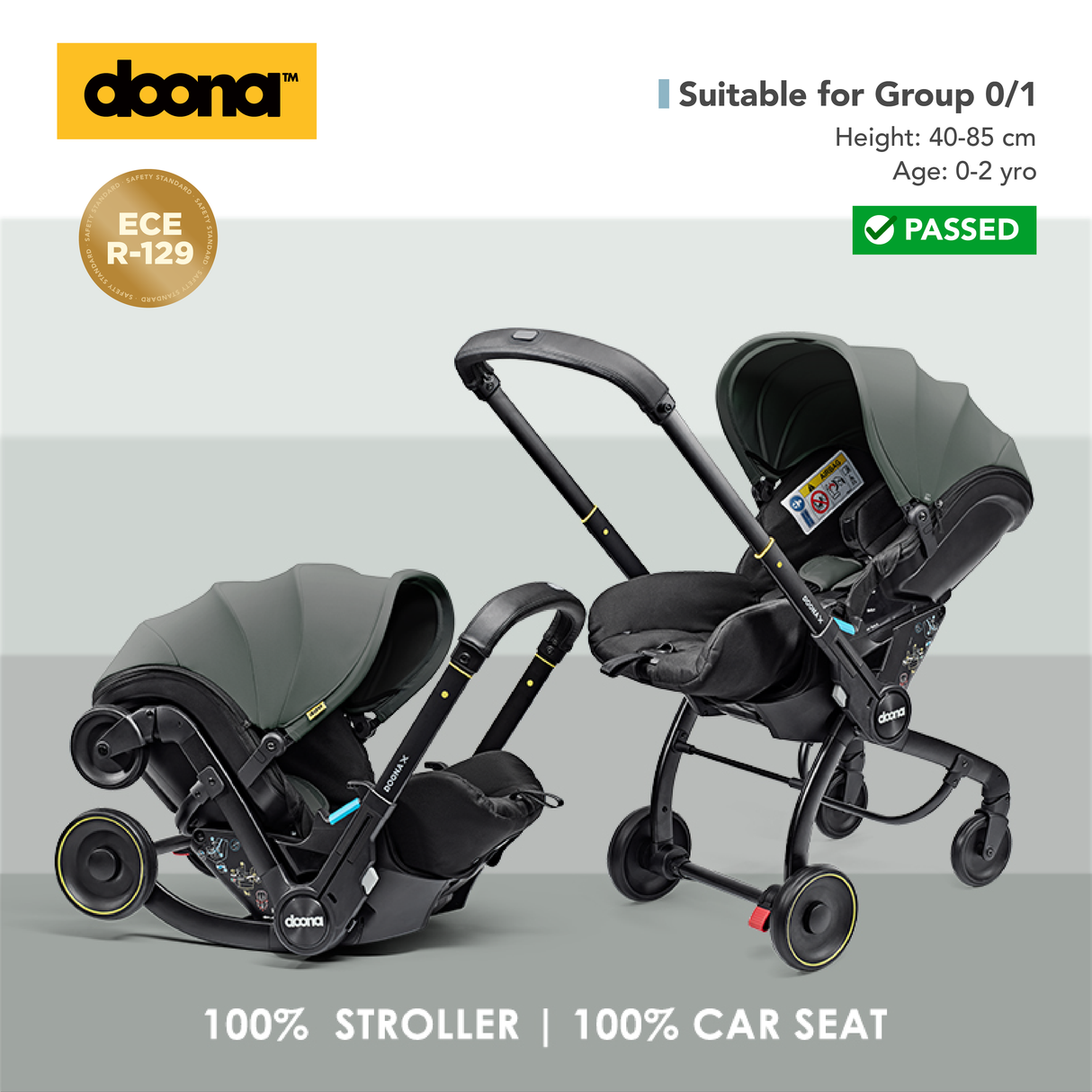 Doona X -  Car Seat & Stroller (Slate Green)