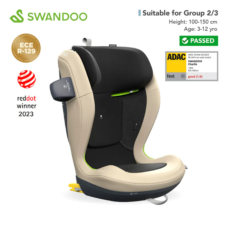 Swandoo - Charlie i-Size 增高型3-12歲兒童安全座椅