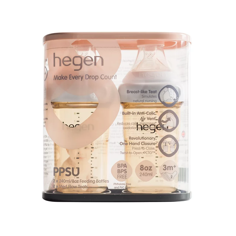 Hegen - PCTO™ PPSU多功能寬口奶瓶 240ml/8oz (2支裝)