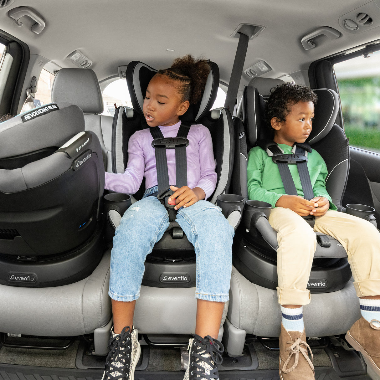 Evenflo - Revolve360 Slim 2-in-1 Rotational Car Seat with Quick Clean Cover (Salem Black)