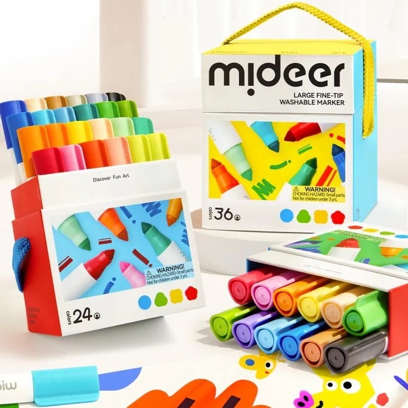 Mideer - 大型細頭可水洗馬克筆
