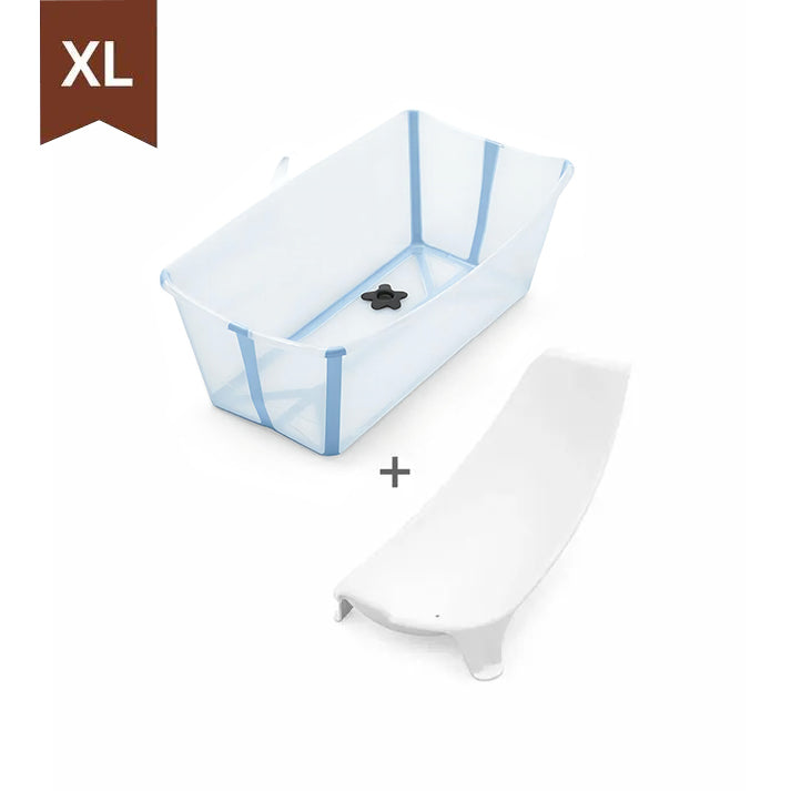 Stokke® Flexi Bath® 摺疊式浴盆連初生嬰兒浴架 XL套裝 (海洋藍,禮盒)【立即預訂!1個月後出貨】