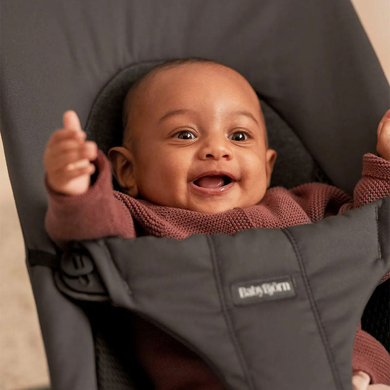 Babybjorn - 柔軟網狀透氣嬰兒搖椅黑色框架(深灰色 )