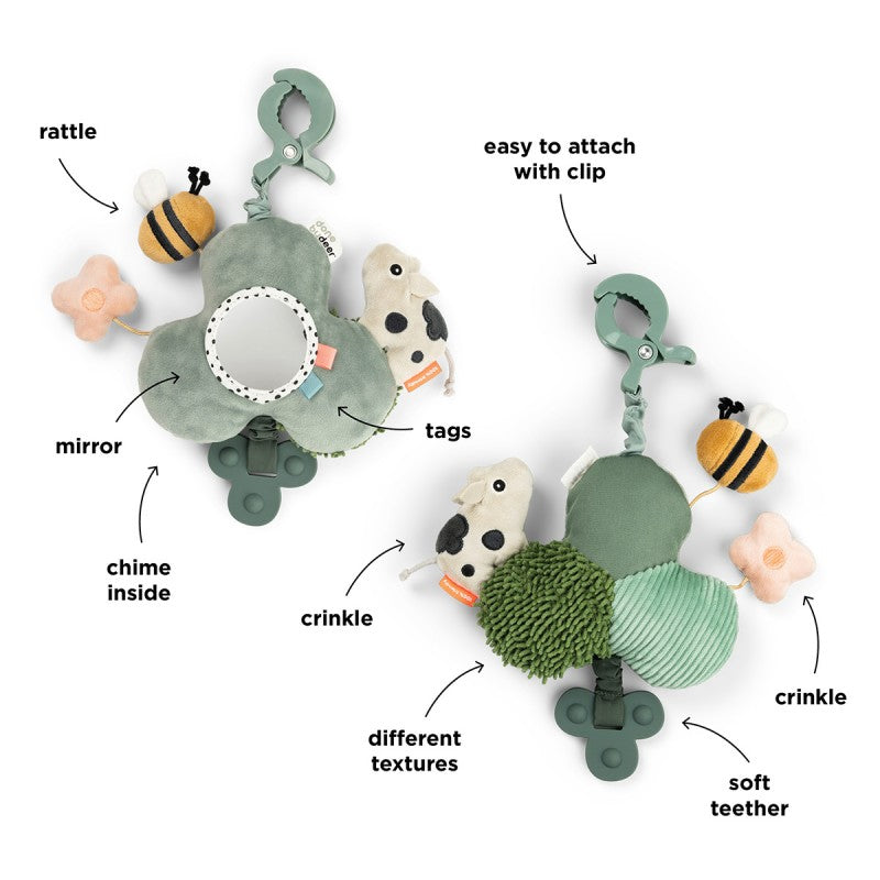 Done by Deer - Activity mirror w/clip Tiny farm Green