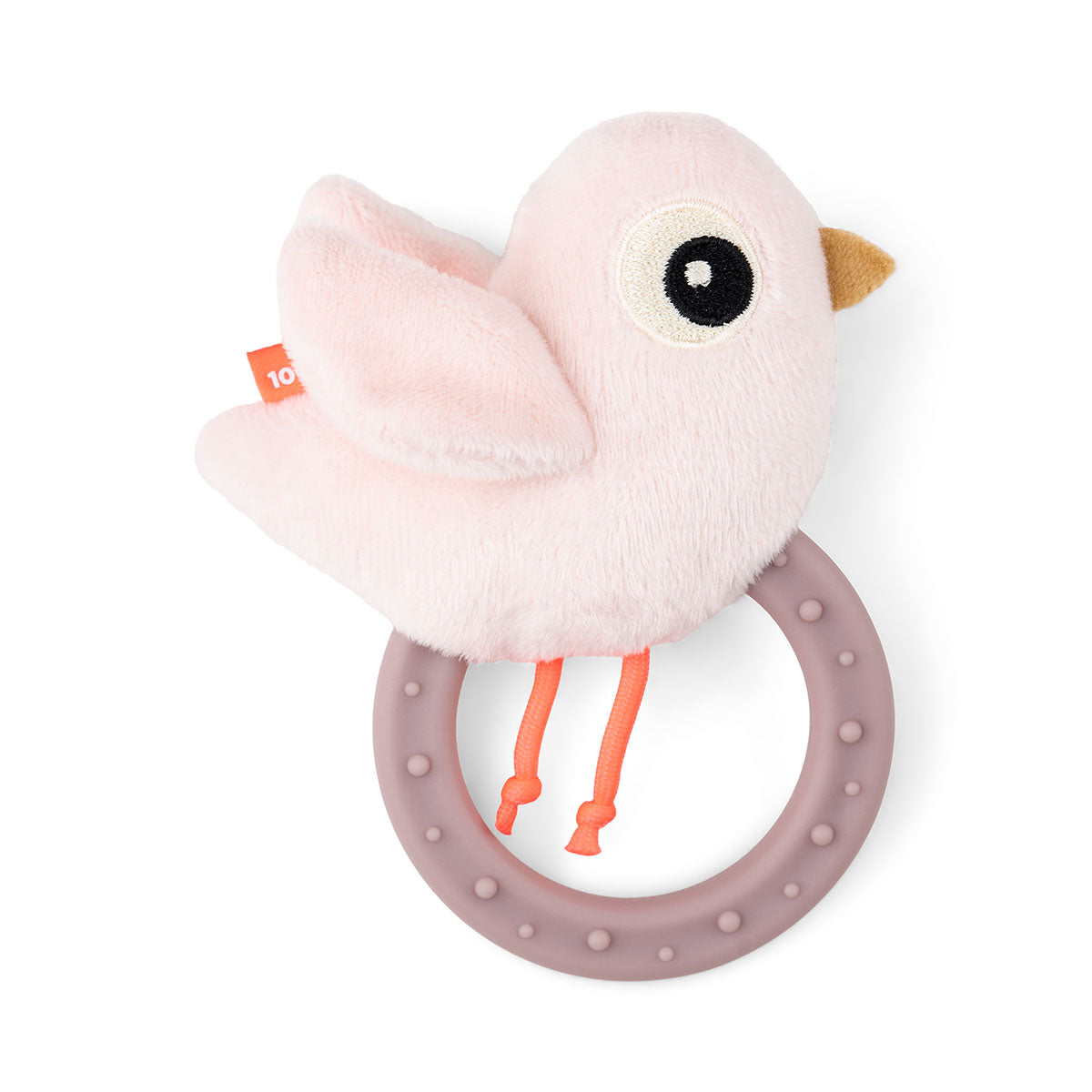 Done by Deer - Birdee Sensory rattle w/teether (Powder)