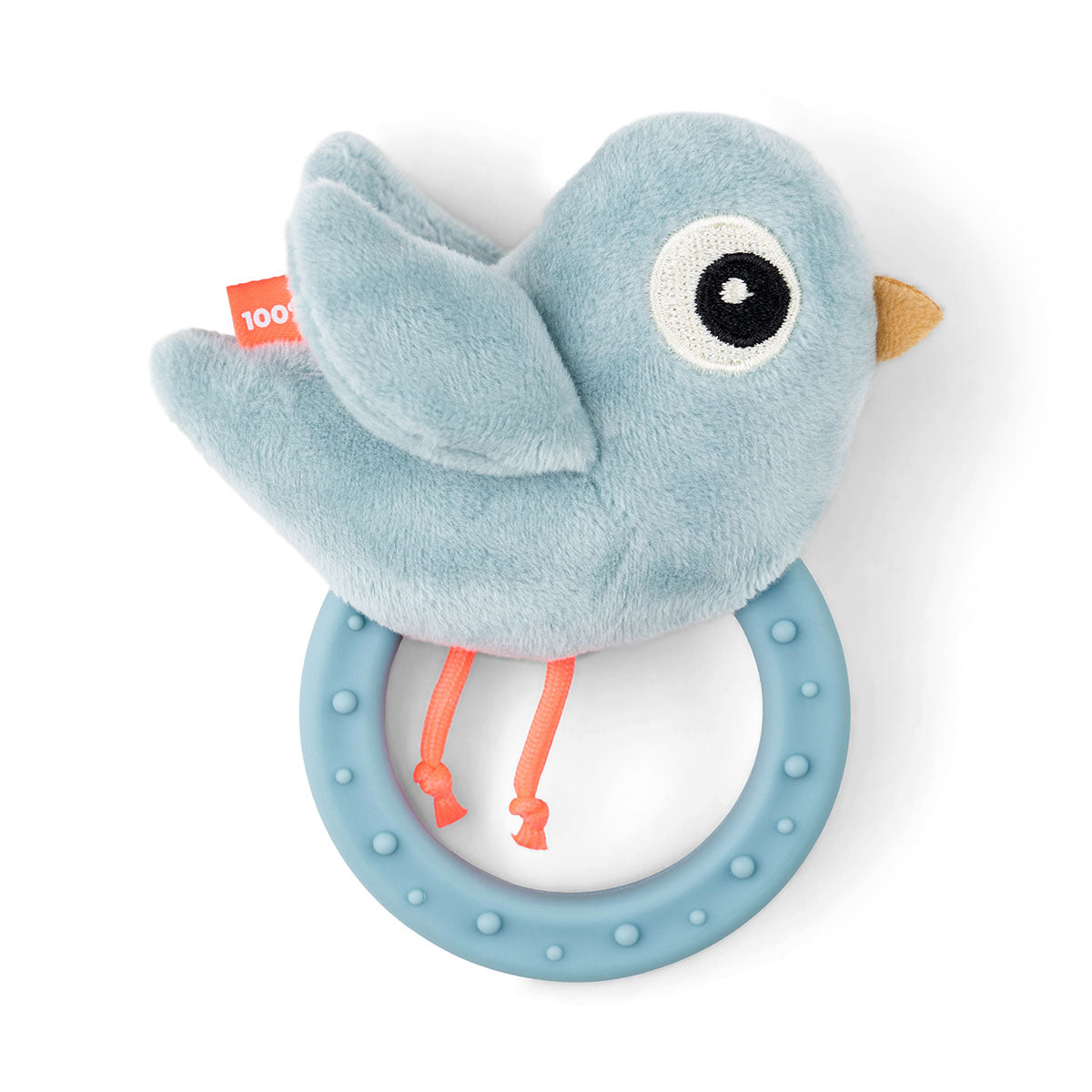 Done by Deer - Birdee Sensory rattle w/ teether (Blue)
