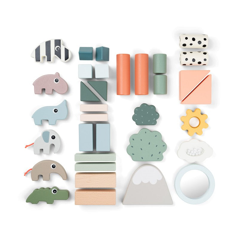 Done by Deer - Building block set 34 pcs Deer friends Colour mix