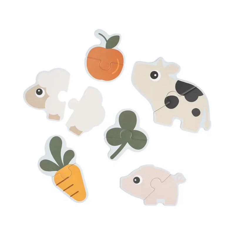 Done by Deer - 幼兒拼圖首套組 Tiny farm Colour mix