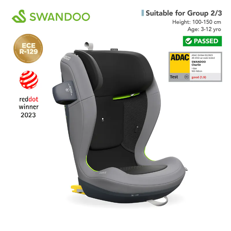 Swandoo - Charlie i-Size 增高型3-12歲兒童安全座椅