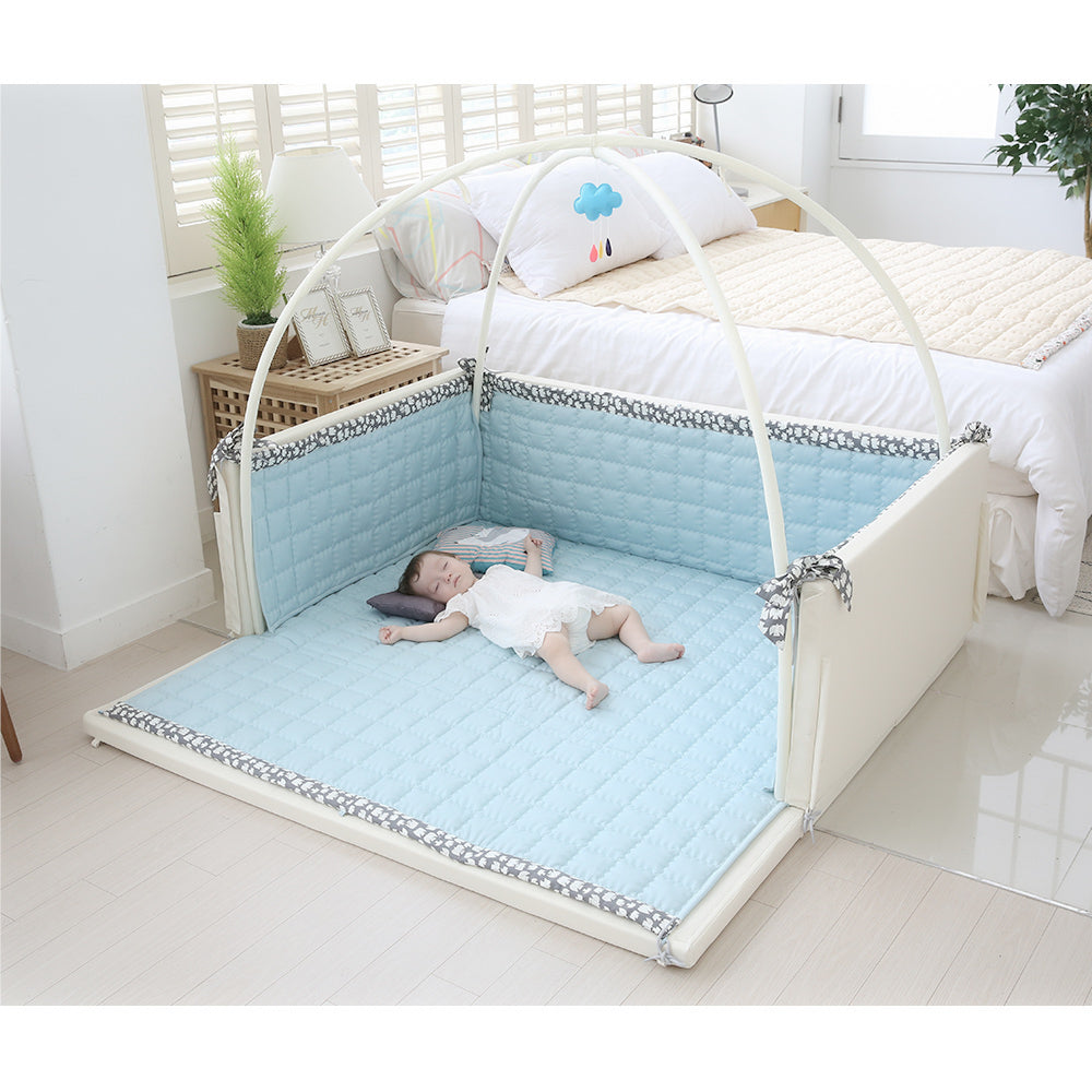 GGUMBI - Lucky Star 寶寶屋純棉防護墊(湖水藍色)