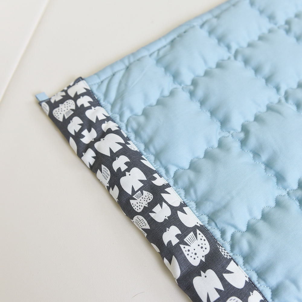 GGUMBI - Lucky Star 寶寶屋純棉防護墊(湖水藍色)