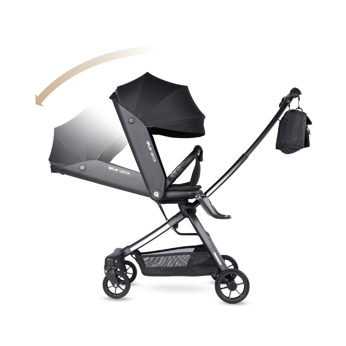 Qplay - QBook Stroller 雙向型嬰兒推車 (黑色)