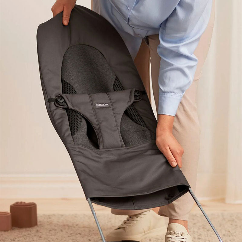 Babybjorn - 柔軟網狀透氣嬰兒搖椅黑色框架(深灰色 )