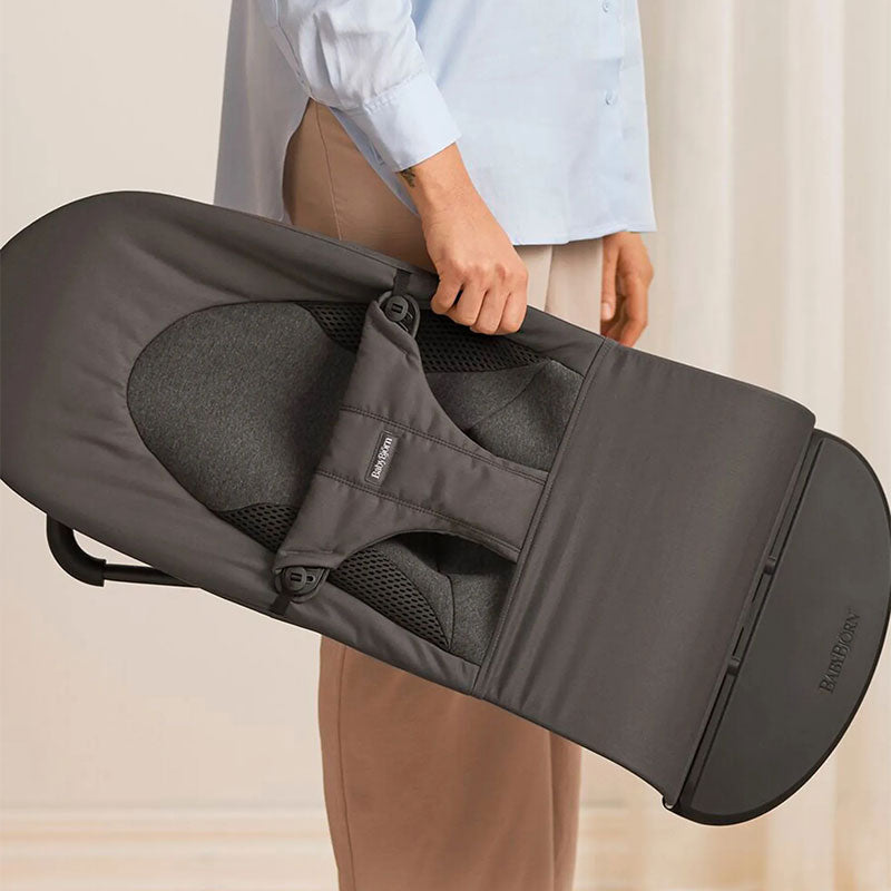 Babybjorn - 柔軟網狀透氣嬰兒搖椅黑色框架(深灰色 )