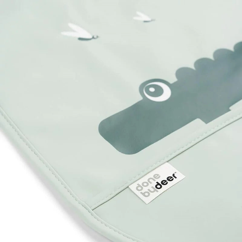 Done by Deer -Croco 魔術貼口水肩兩件套(深綠/綠色)