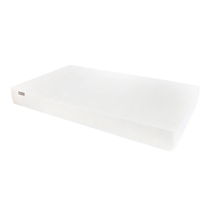 Baby Star - Huggy Foldable Baby Cot with 3" Mattress - White / European Beech