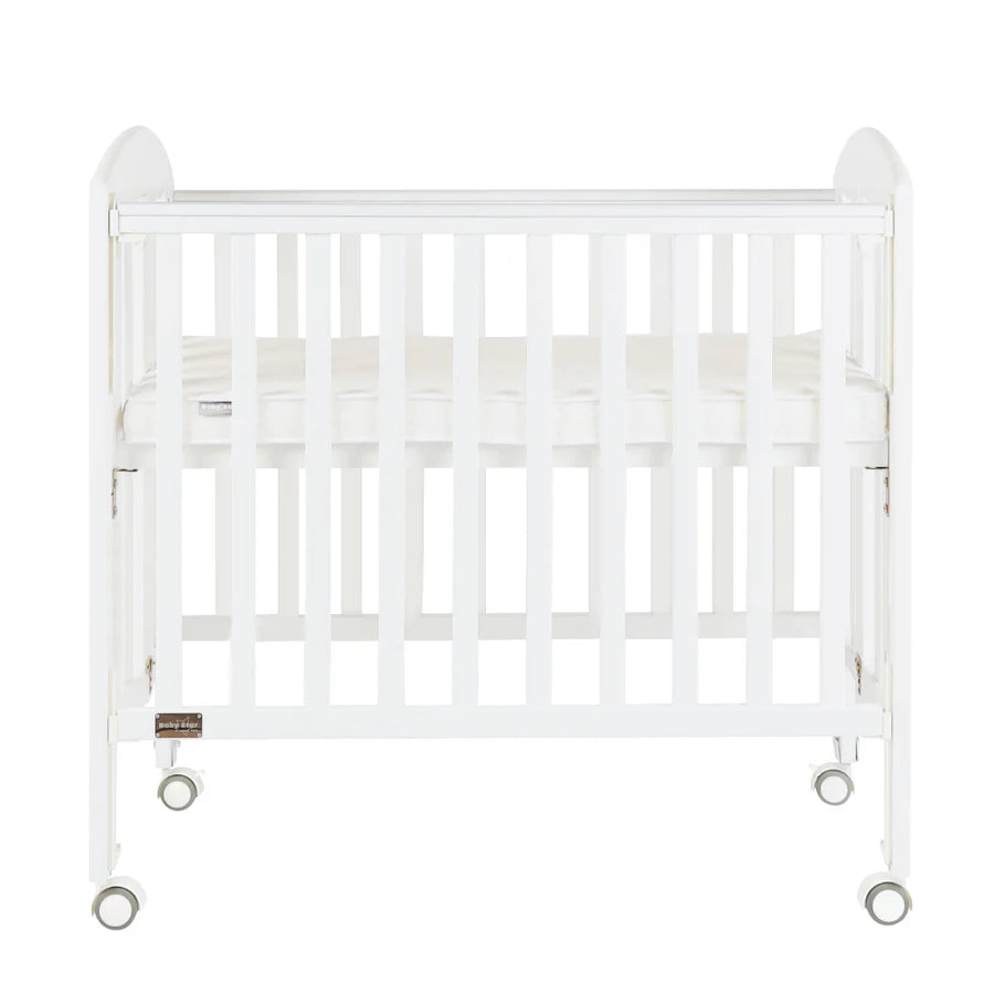 Baby Star - Easi Foldable Baby Cot with 2" Mattress - White / New Zealand Pine