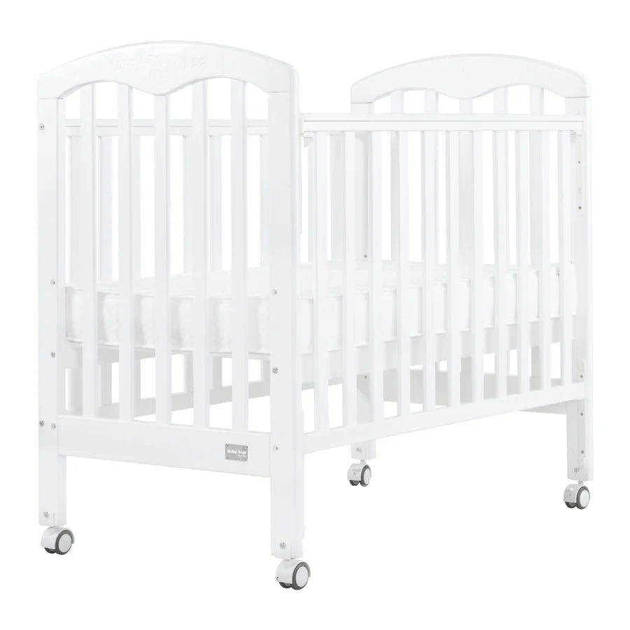 Baby Star - Cozzi+ Baby Cot (Toddler Bed) with 4" Mattress - White / European Beech