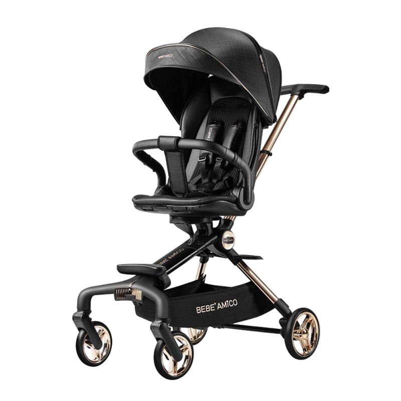 Bebe Amico - X7輕奢小休旅雙向手推車 (360°旋轉換向) (黑色)