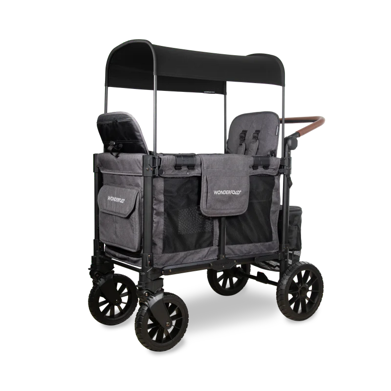 Wonderfold - W2 Luxe Pro Double Seater Stroller Wagon(Charcoal Gray)