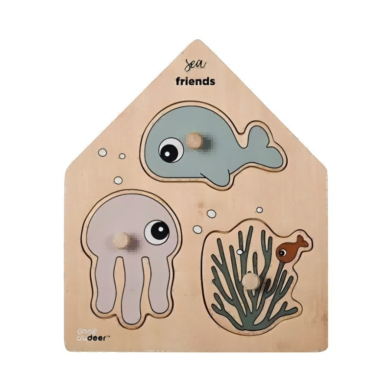 Done by Deer - Peg puzzle Sea Friends Multi color
