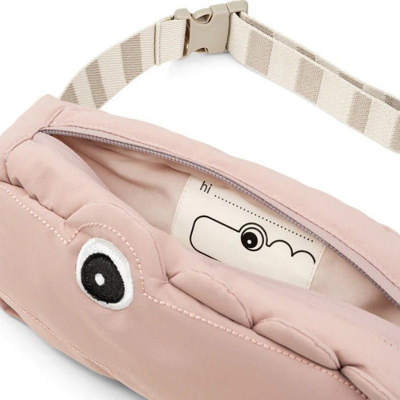 Done By Deer - Quilted cross-over kids bag Croco (Powder)