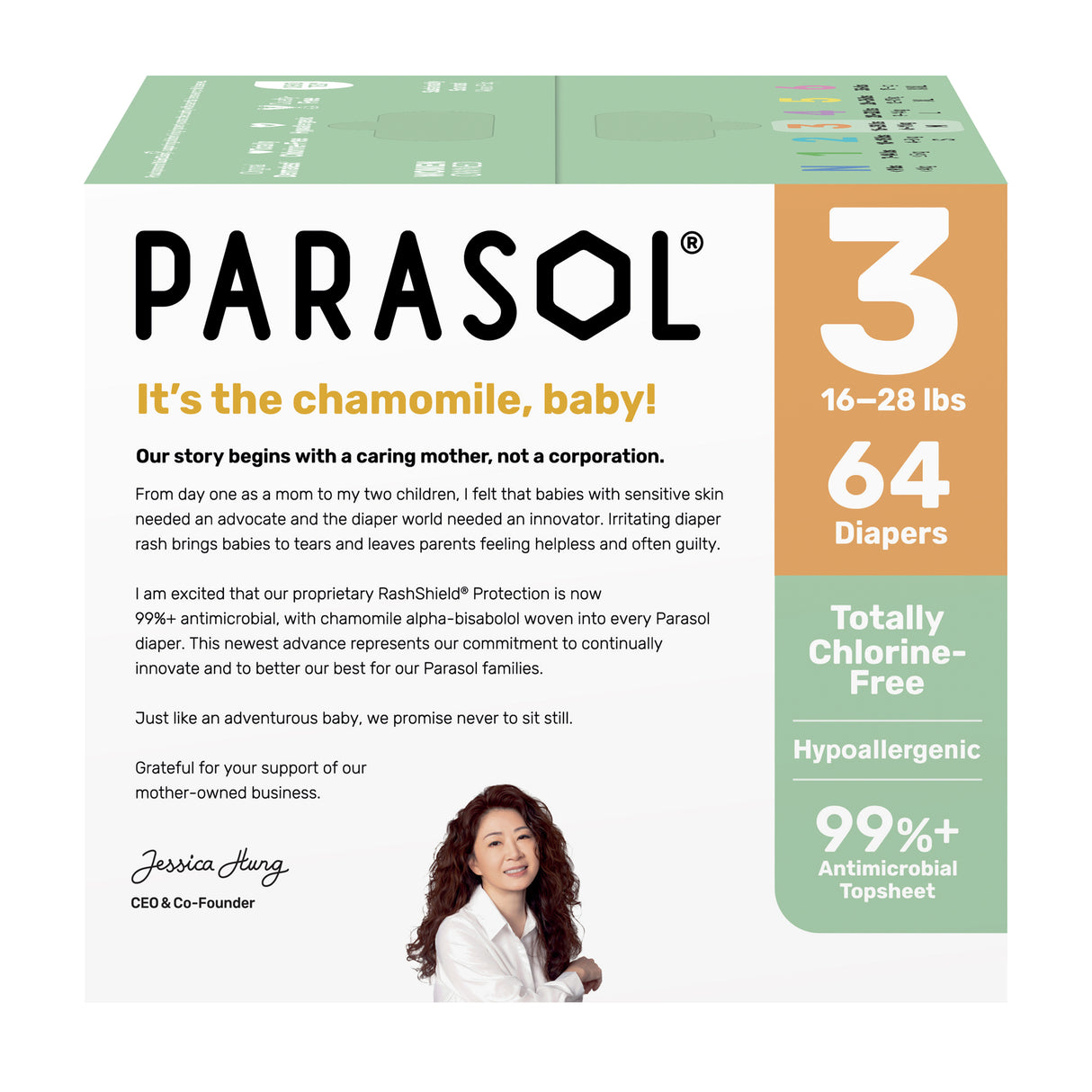 Parasol - Clear+Dry™ Natural Diapers Size 3/M - 64pcs