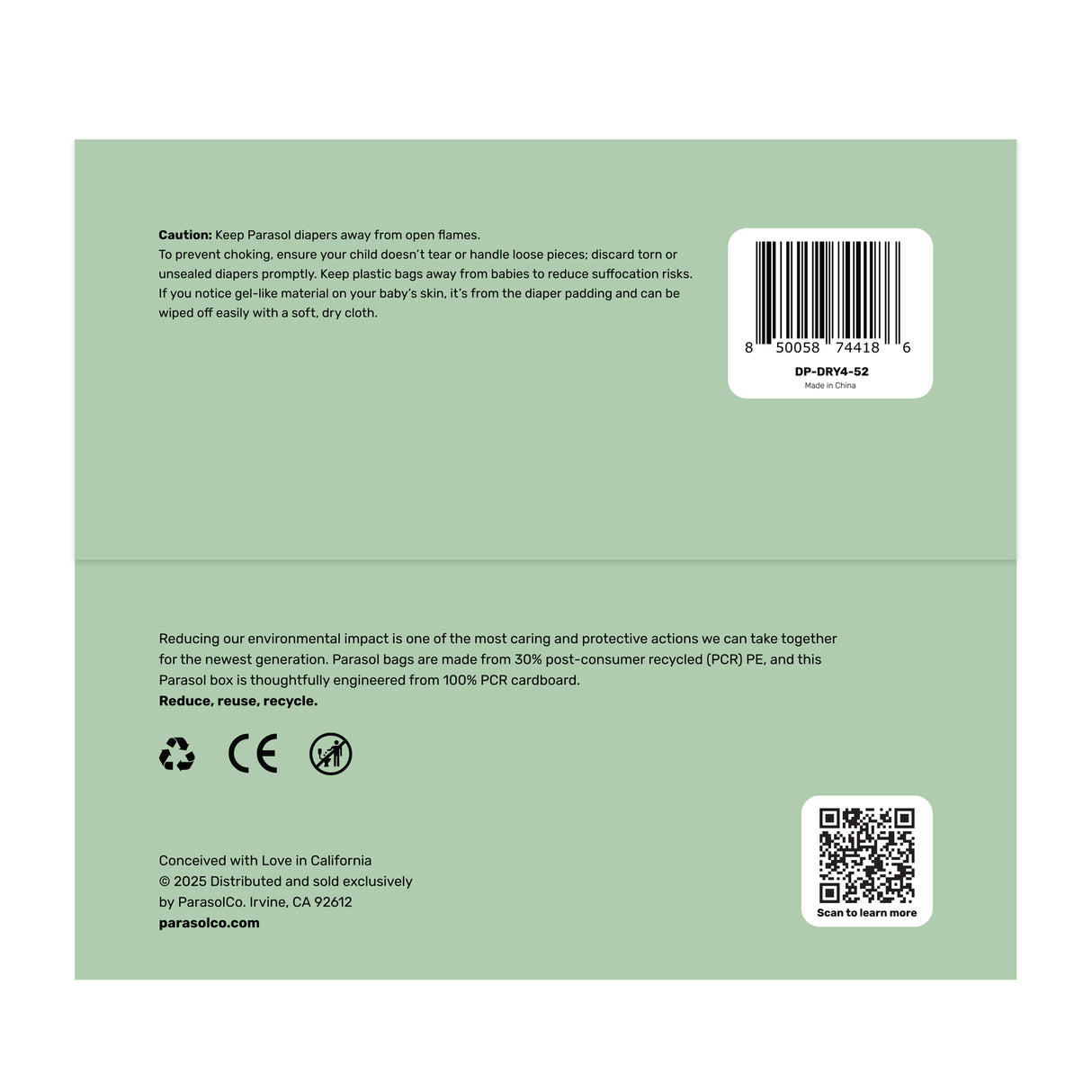 Parasol - Clear+Dry™ Natural Diapers