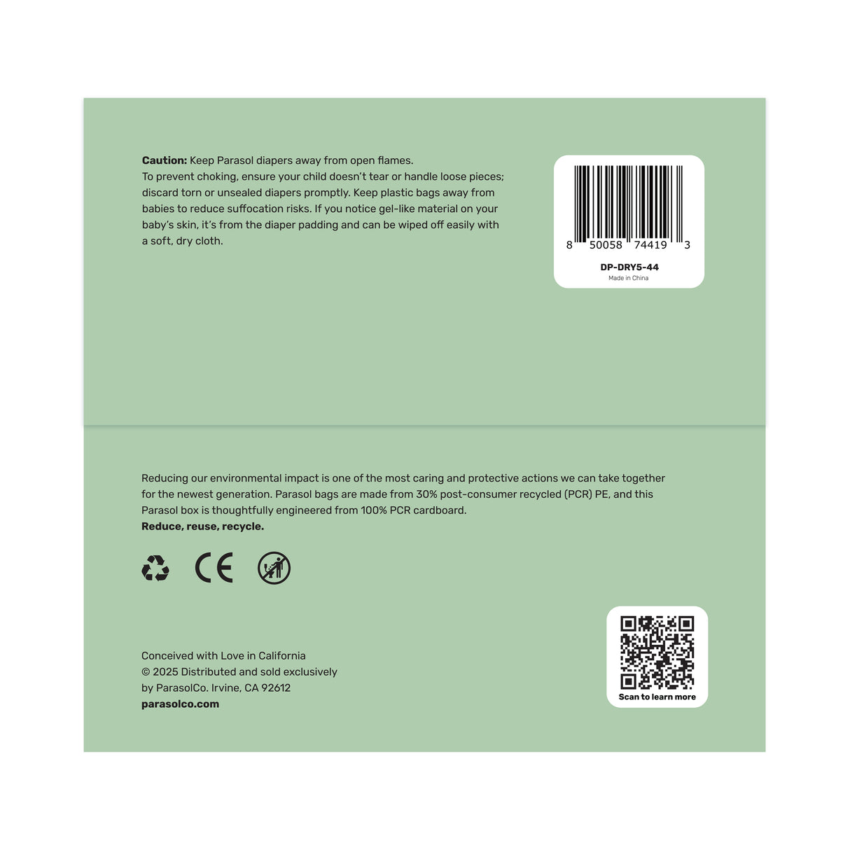 Parasol - Clear+Dry™ Natural Diapers