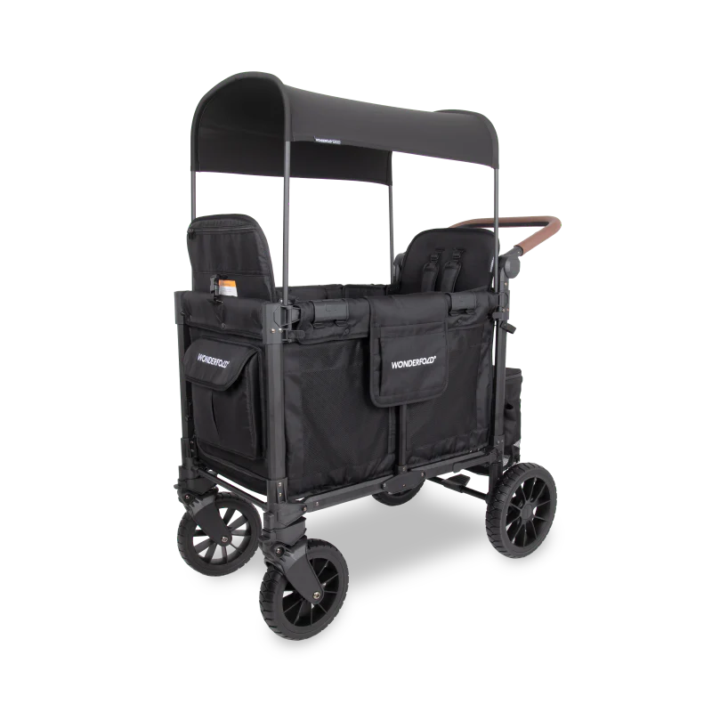 Wonderfold - W2 Luxe Pro Double Seater Stroller Wagon(Jet Black)