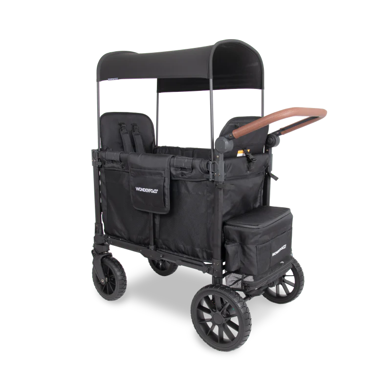 Wonderfold - W2 Luxe Pro Double Seater Stroller Wagon(Jet Black)