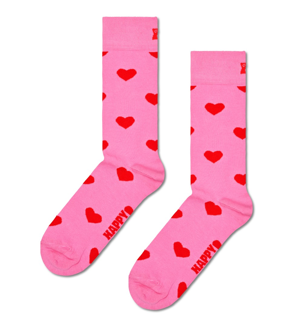 Happy Socks - Adult Heart Sock Pink 36-40