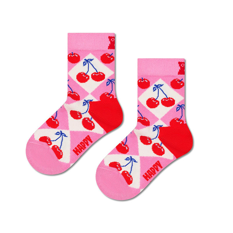 Happy Socks - 兒童襪 2件套 櫻桃