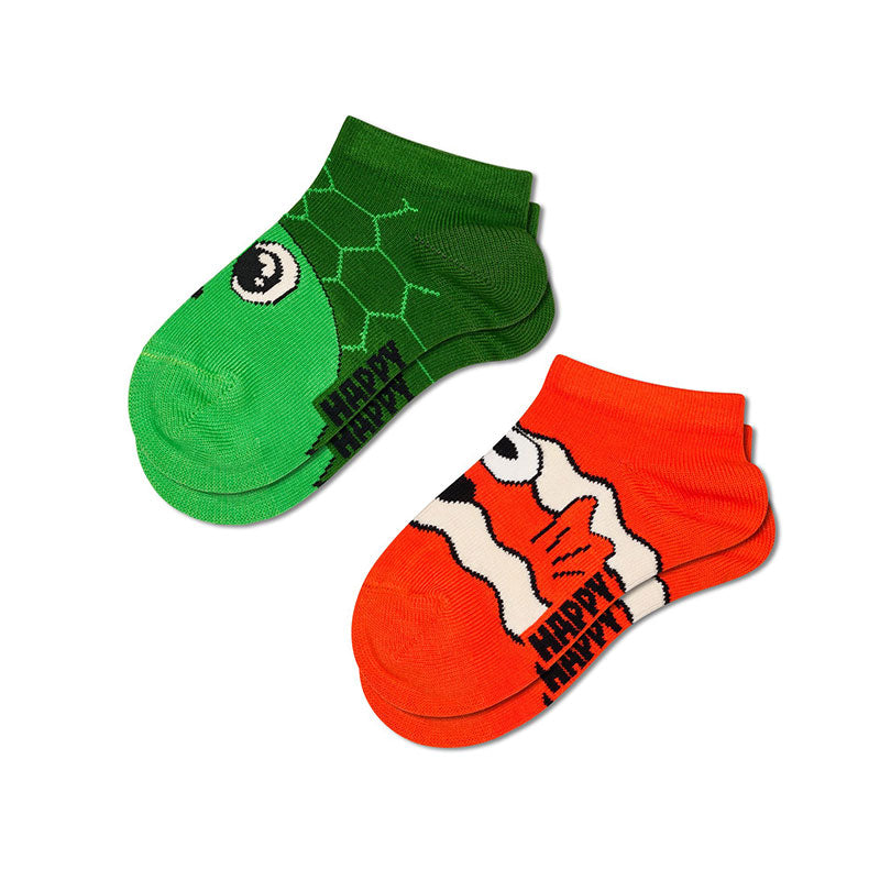 Happy Socks - 兒童襪 2件套 海龜