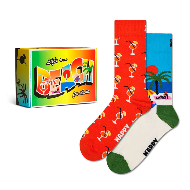 Happy Socks - 成人襪禮盒裝 海灘生活 2件套