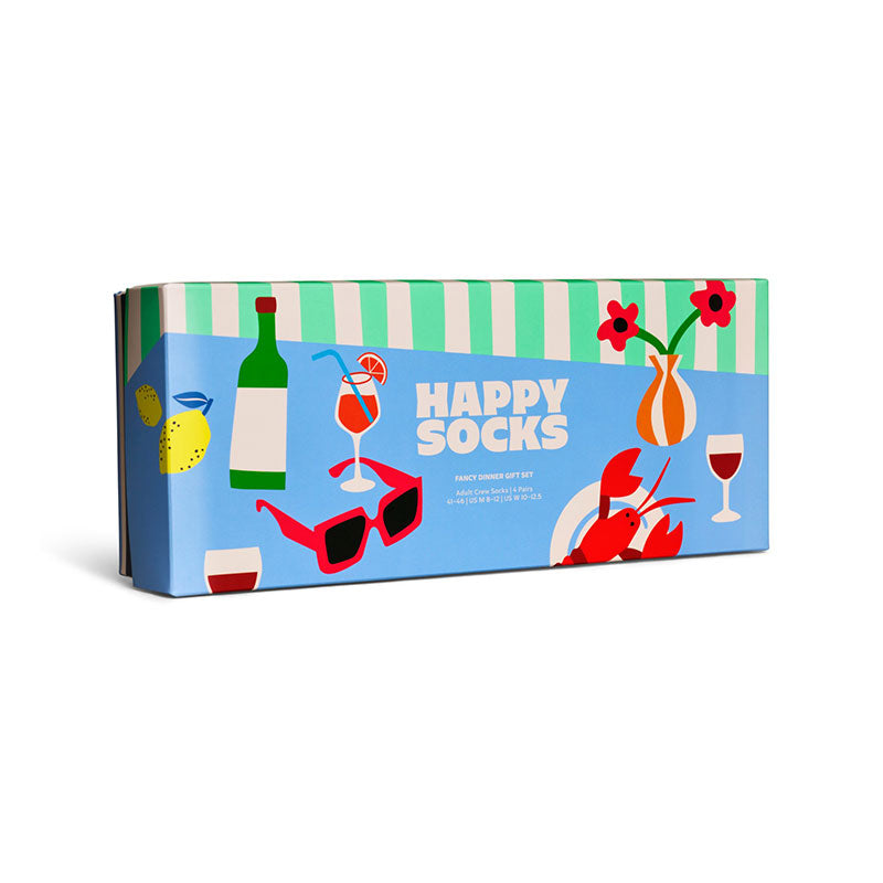 Happy Socks - 成人襪禮盒裝 精美晚餐 4件套