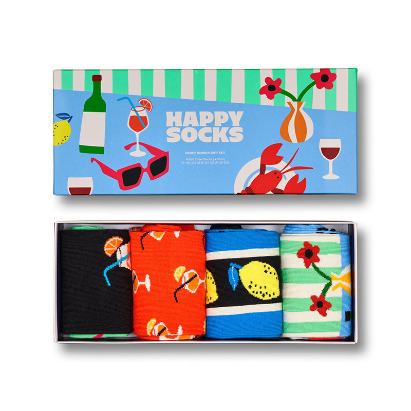 Happy Socks - 成人襪禮盒裝 精美晚餐 4件套