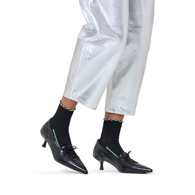 Happy Socks - 成人襪 Structure Slinky 1/4 中筒襪 黑色(36-40)