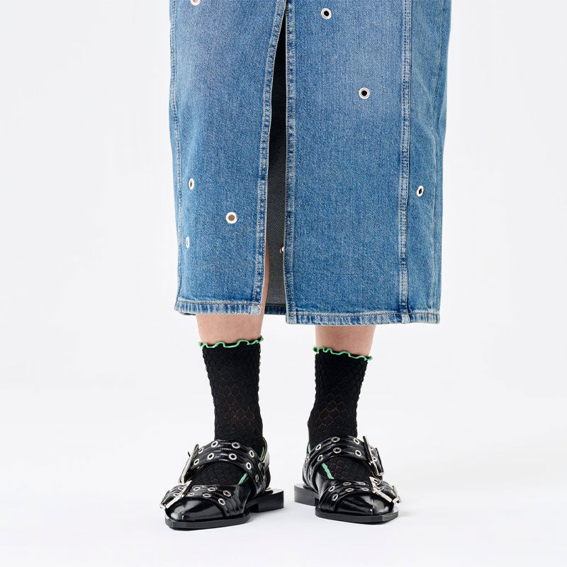 Happy Socks - 成人襪 Structure Slinky 1/4 中筒襪 黑色(36-40)