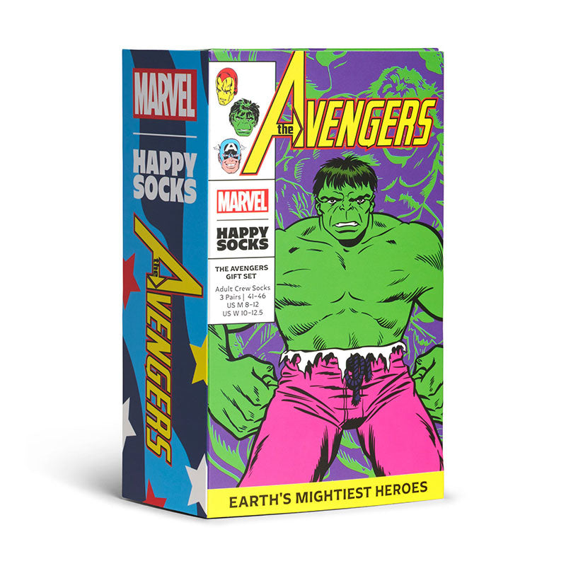 Happy Socks - 成人襪禮盒裝 MARVEL™復仇者聯盟 3件套